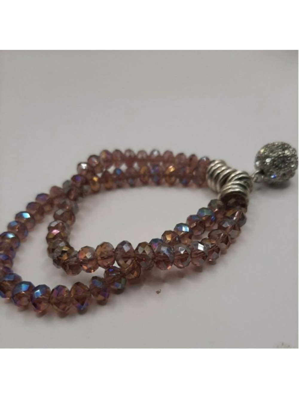 Amethyst Crystal Faceted Double strand Bracelet